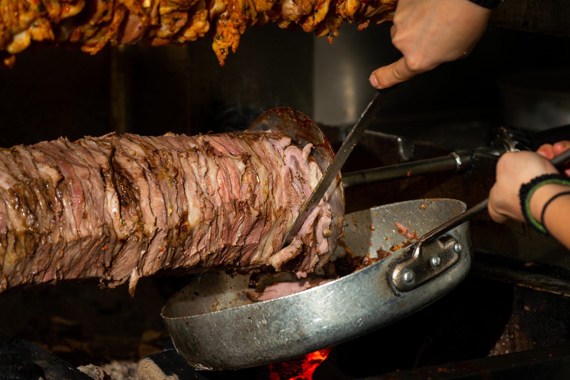 Charcoal grilled Greek gyros at Yassas Southbank Melbourne — authentic Greek restaurant on the river